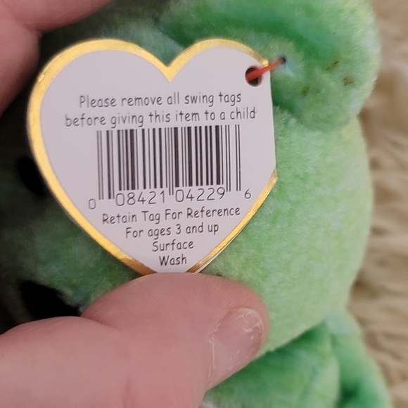 Ty Beanie Baby Kicks Soccer Color Green Size 9" NWT - Picture 5 of 8